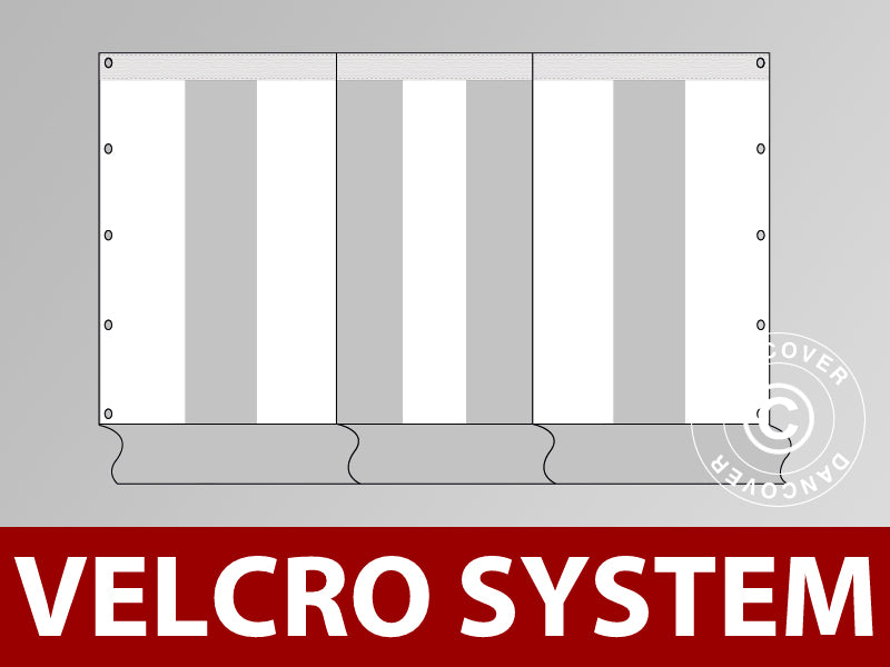 Endevegg Original 5m med small dør, Hvit/Grå