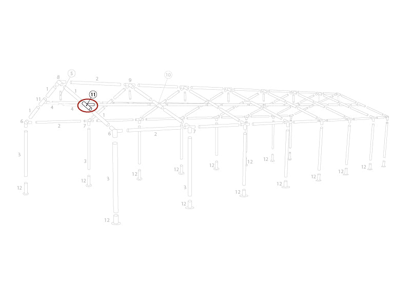 3-veis rørkobling, Ø42mm, 375x250mm