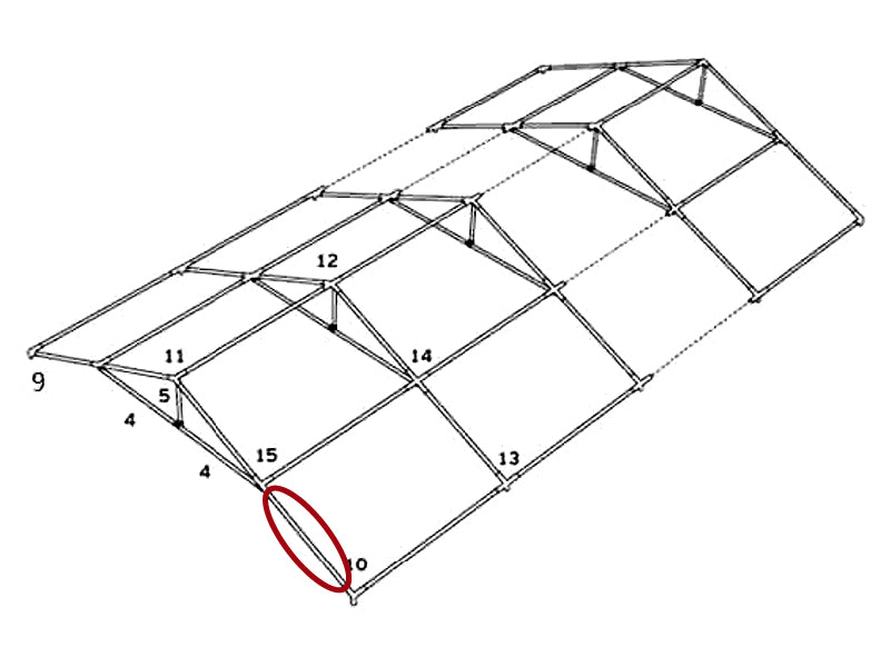 Rør til tak, Ø50mm, 1455mm