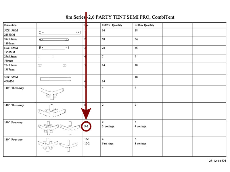 4-veis rørkobling, Ø42+Ø54mm, 140°