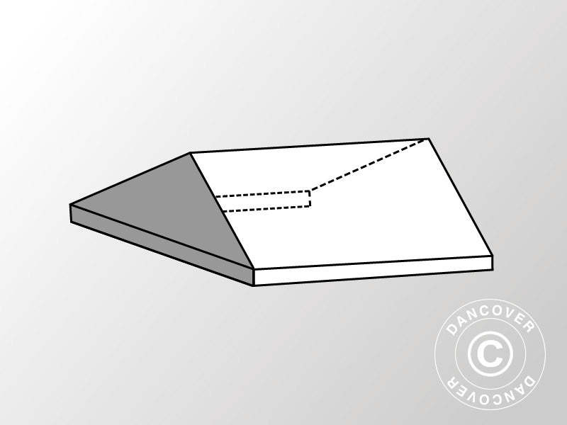 4 m endeseksjon til takduk Exclusive CombiTents®, 6x4m, PVC, hvit