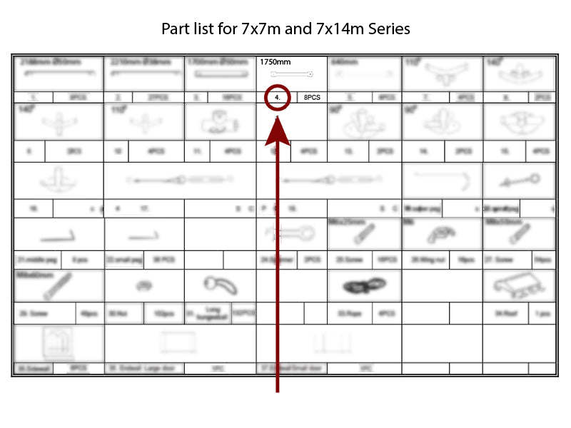 Gavlrør horisontal, Ø25mm, 1750mm