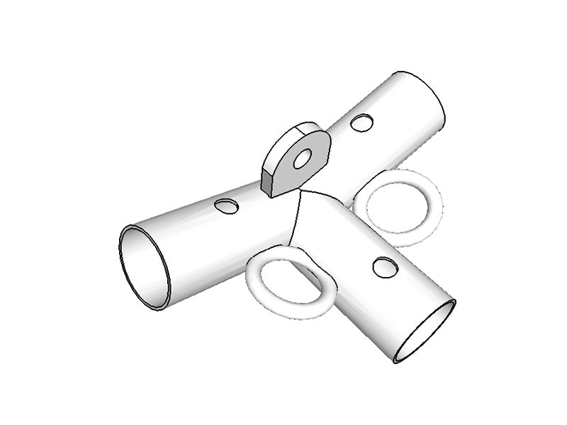 3-veis rørkobling, Ø42+Ø54mm, 140°