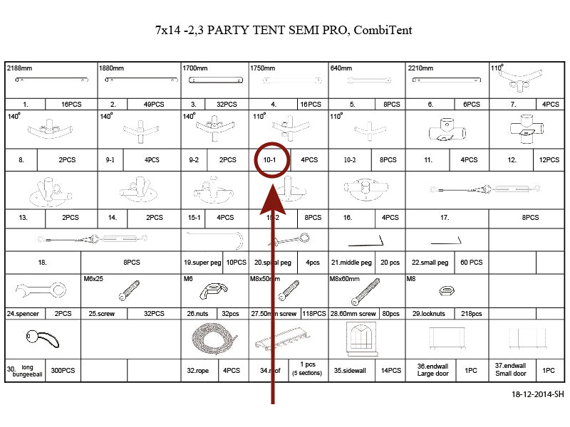 4-veis rørkobling, Ø42+Ø54mm, 110°