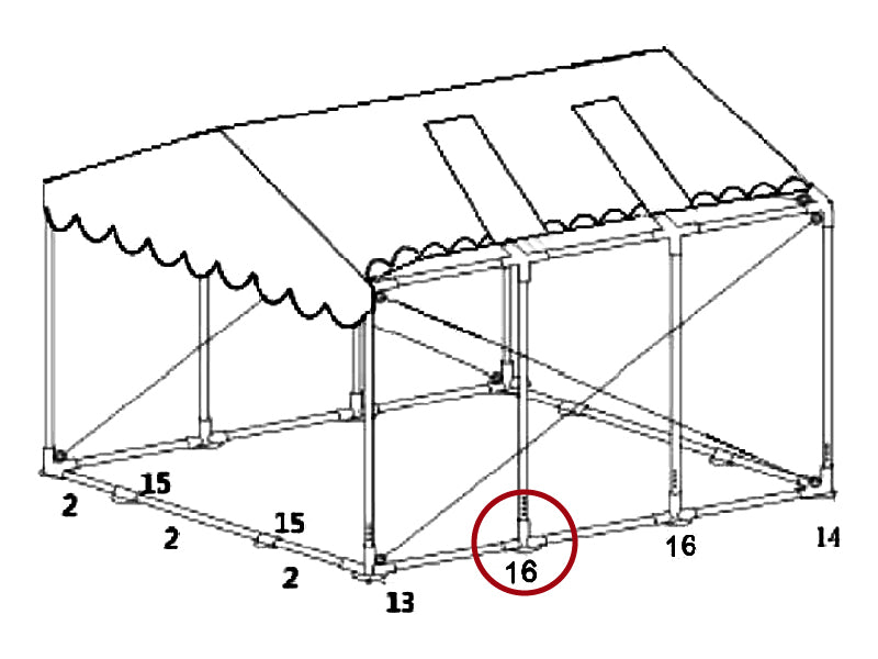 3-veis rørkobling  for bunnramme, Ø42+Ø54mm