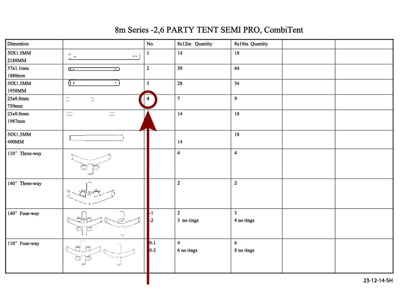 Gavlrør vertikalt, Ø25mm, 750mm