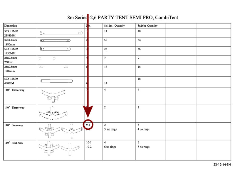 4-veis rørkobling, Ø42+Ø54mm, 140°