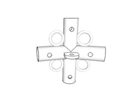 4-veis rørkobling, Ø42+Ø54mm, 140°