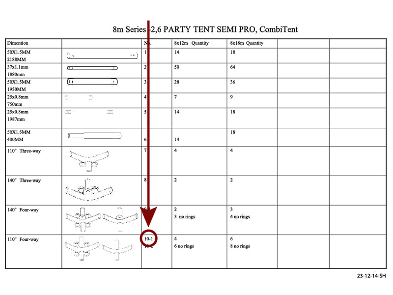 4-veis rørkobling, Ø42+Ø54mm, 110°