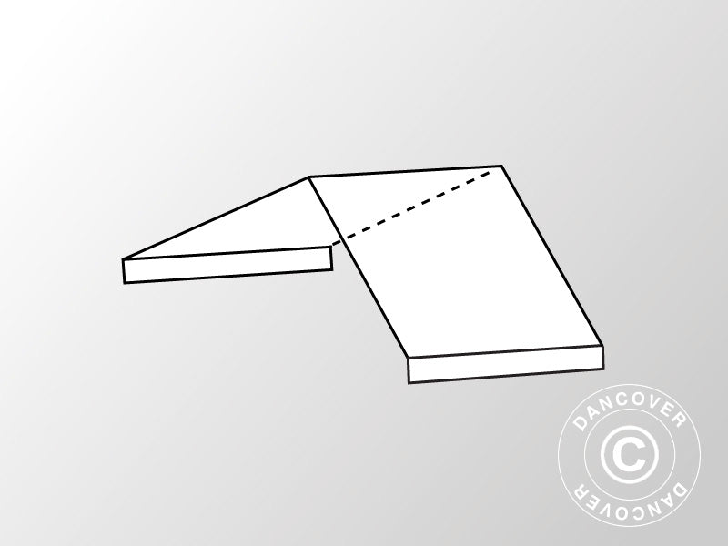 2m takduk midtseksjon til Semi PRO CombiTents®, 8x2m, PVC, hvit