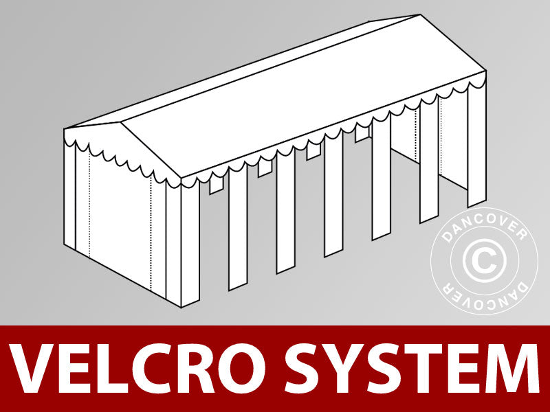 Takduk med borrelås for Exclusive partytelt 5x12m, Hvit