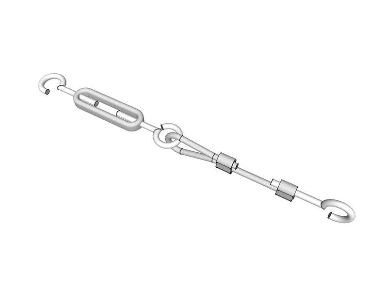 Klemmesett stålvaier, Ø3mm x 4,83m