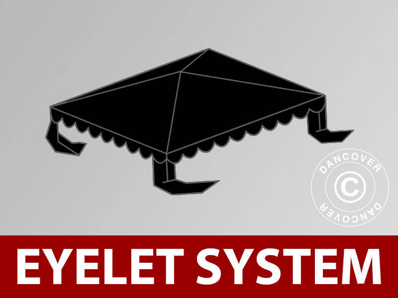 Takduk til partyteltet UNICO, PVC/Polyester, 3 x 3 m, svart