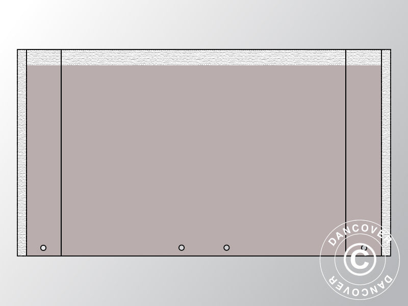 Endevegg UNICO 3m med vid dør (3x6m), Sand