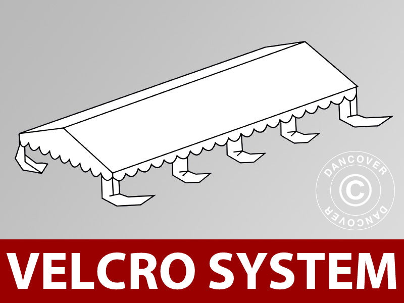 Takduk til partyteltet UNICO, PVC/Polyester, 4 x 8 m, hvit