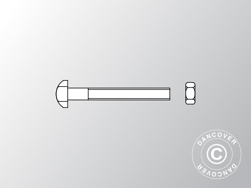 Skruer + mutre M6x55