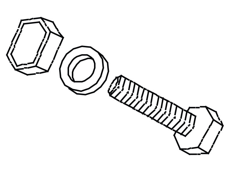 Skruer og mutre, 88 stk. + 2 fastnøkler