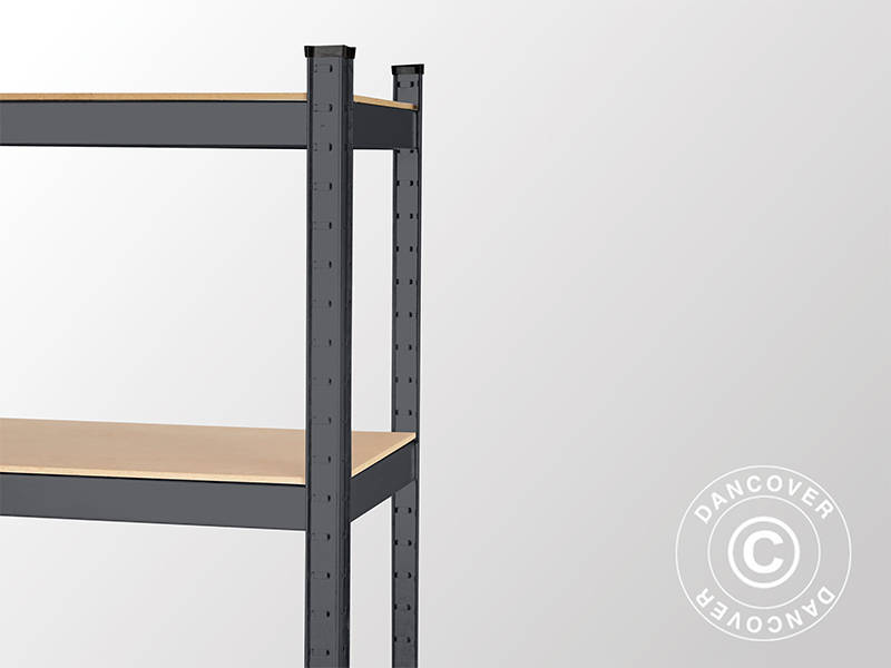 Oppbevaringshylle m/5 hyller, 0,9x0,45x1,8m, Grå