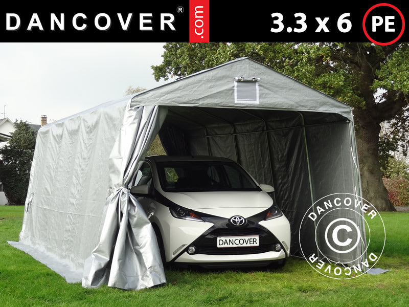 Garasjetelt PRO 3,3x6x2,4m PE, Grå