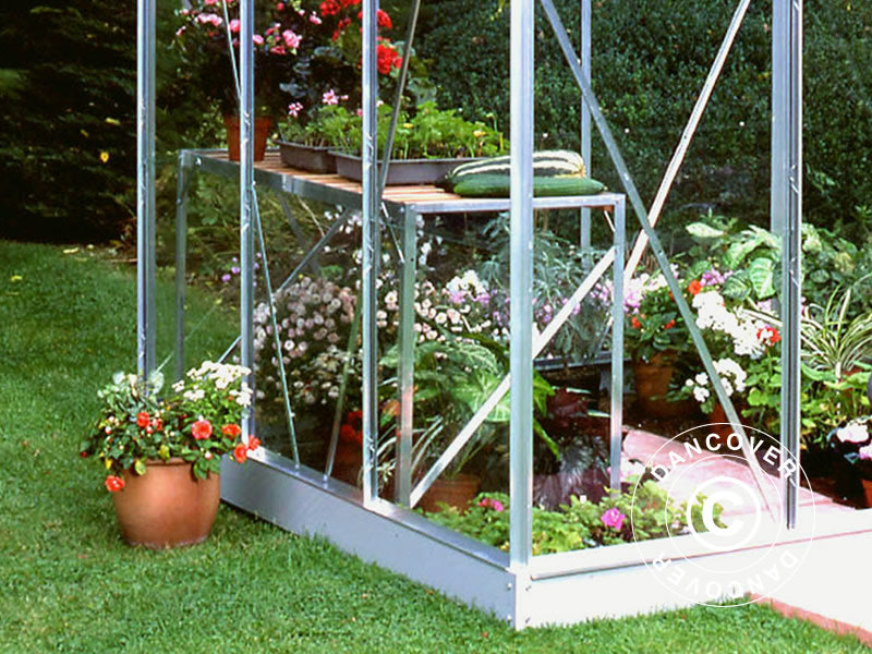 Drivhus Glass Halls Popular 3,8m², 1,93x1,95x1,95m, Aluminium