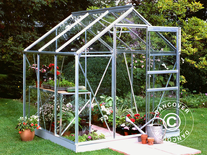 Drivhus Glass Halls Popular 3,8m², 1,93x1,95x1,95m, Aluminium