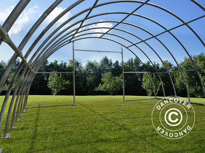 Rundbuehall 9,15x12x4,5m, PVC, Hvit