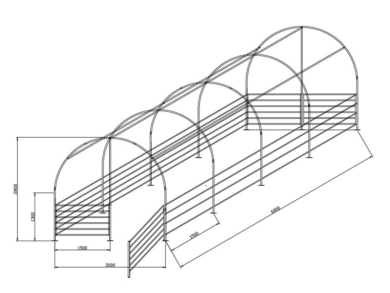Husdyrtelt 3x6x2,8m, PVC, Grønt