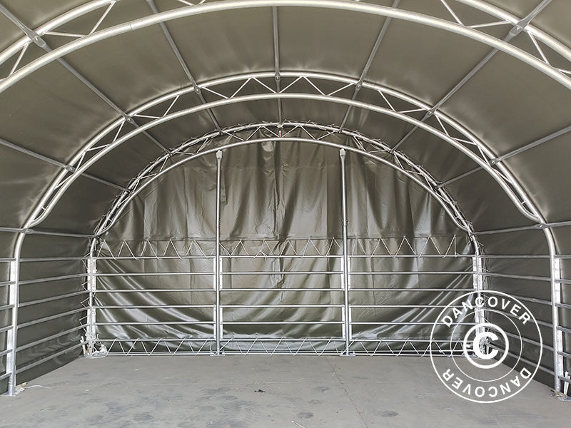 Husdyrtelt fagverk 6x6x3,7m, PVC, Grønt