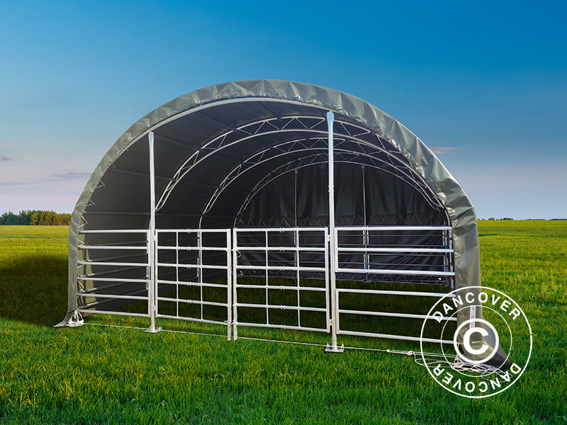 Husdyrtelt fagverk 6x6x3,7m, PVC, Grønt