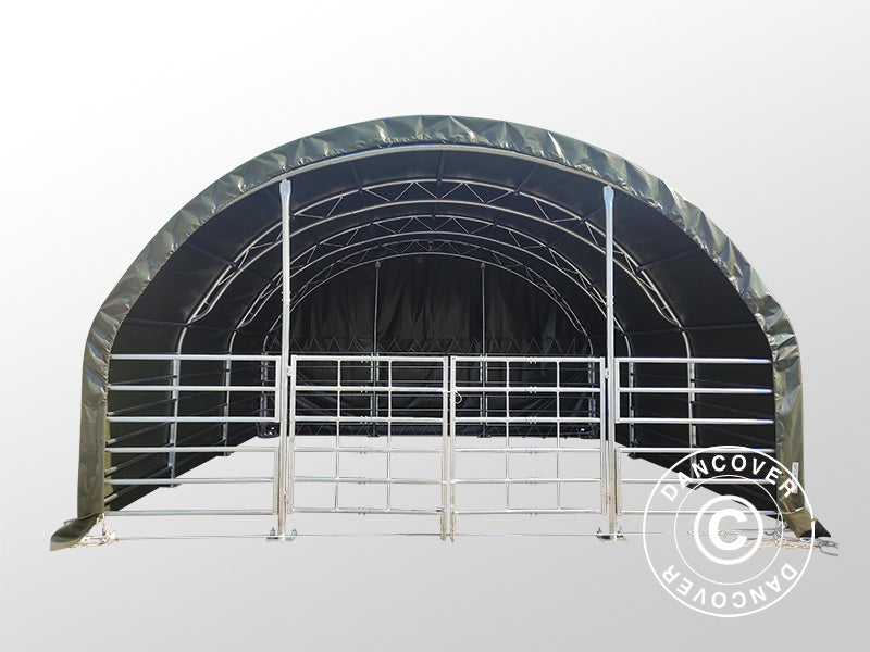 Husdyrtelt fagverk 6x6x3,7m, PVC, Grønt