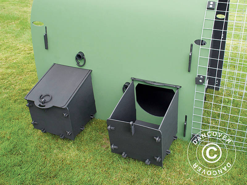 Hønsehus/hønsegård, 1,2x2,4x1,02m, resirkulert PVC, Grønn/Svart