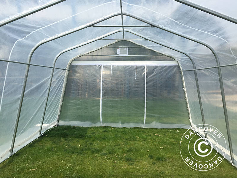 Polytunnel Drivhus, 3,6x6x2,68m, PE, 21,6m², Transparent