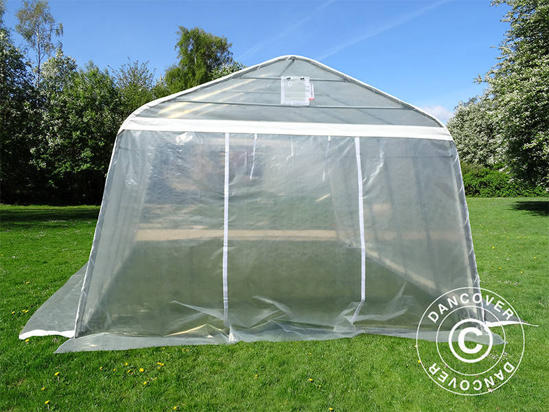 Polytunnel Drivhus, 3,6x8,4x2,68m, PE, 30,24m², Transparent