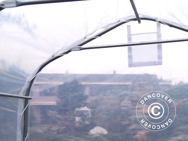 Polytunnel Drivhus, 2,4x6x2,4m, PE, 14,4m², Transparent