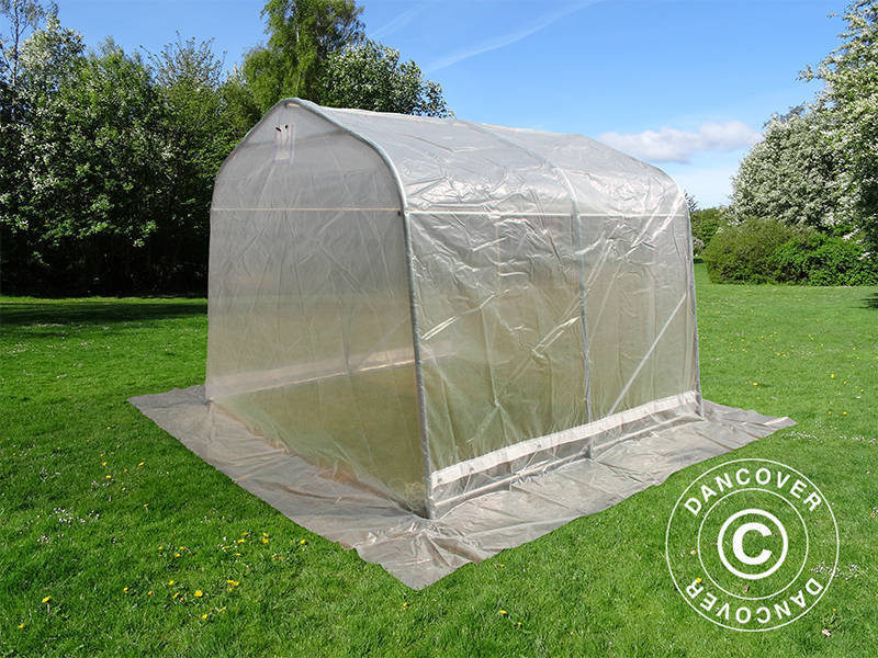 Polytunnel Drivhus, 2,4x2,4x2m, PE, 5,7m², Transparent