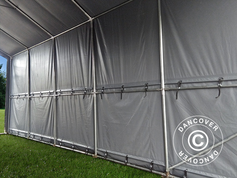 Lagertelt PRO XL 3,5x10x3,3x3,94m, PVC, Grå