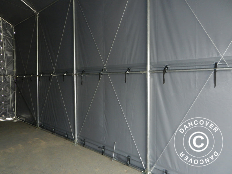 Lagertelt PRO XL 3,5x10x3,3x3,94m, PVC, Grå