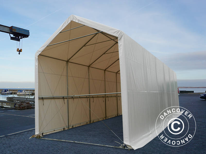 Lagertelt PRO XL 4x12x3,5x4,59m, PVC, Hvit