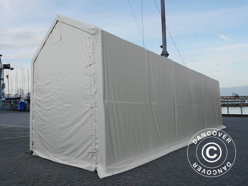 Lagertelt PRO XL 4x12x3,5x4,59m, PVC, Hvit