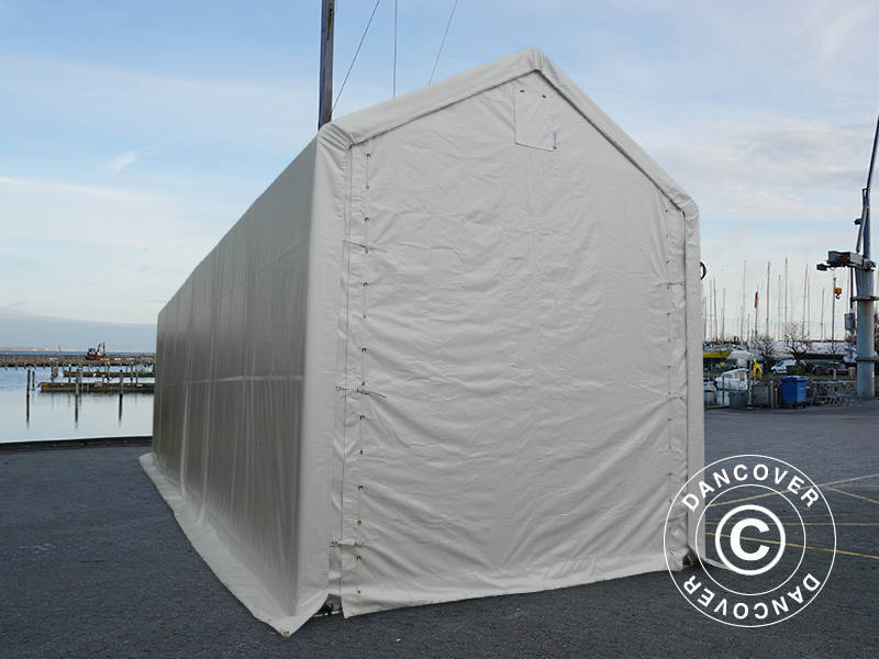 Lagertelt PRO XL 4x12x3,5x4,59m, PVC, Hvit