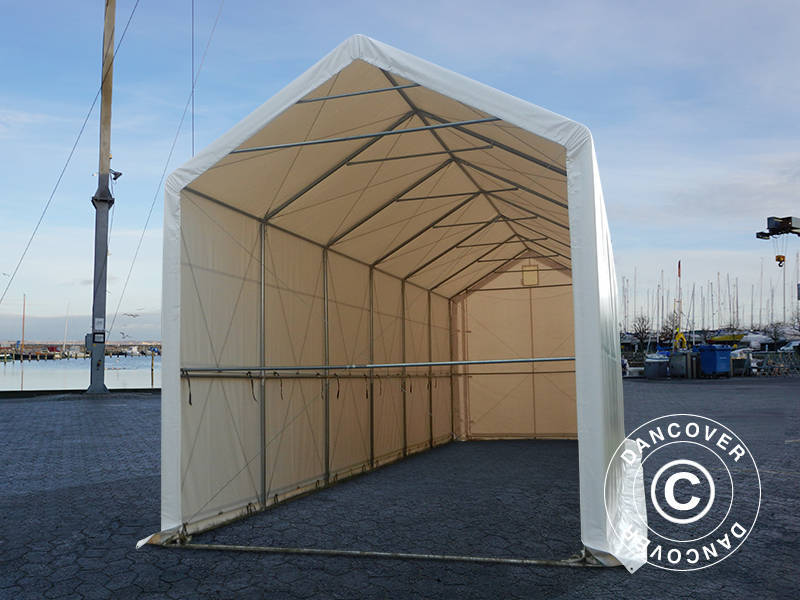Lagertelt PRO XL 4x12x3,5x4,59m, PVC, Hvit