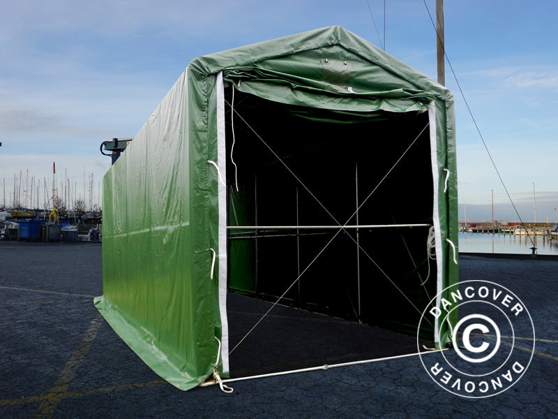 Lagertelt PRO XL 3,5x8x3,3x3,94m, PVC, Grønn