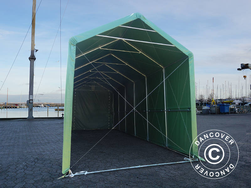 Lagertelt PRO XL 4x10x3,5x4,59m, PVC, Grønn