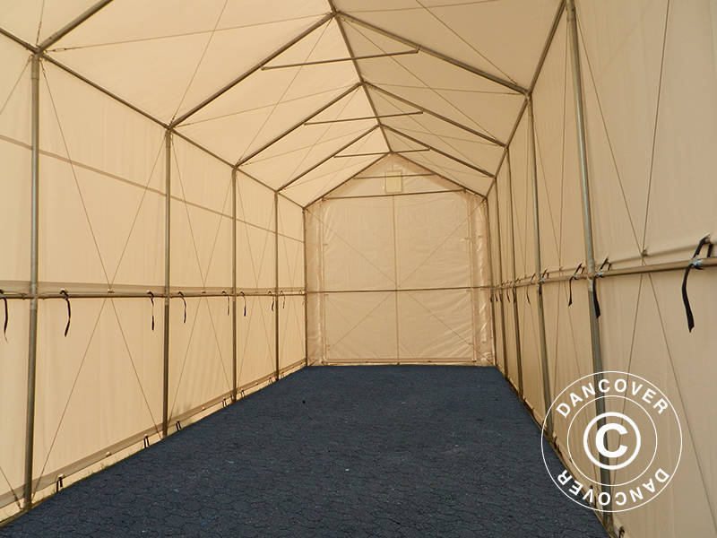 Lagertelt PRO XL 4x10x3,5x4,59m, PVC, Hvit