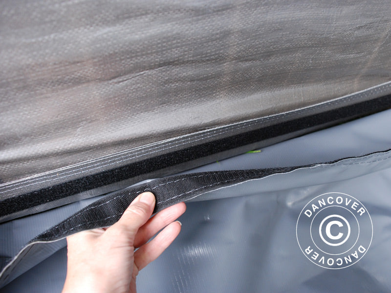 Garasjetelt PRO 3,6x6x2,7m PE med teltgulv, grå