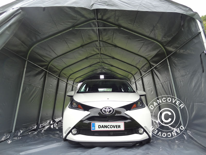 Garasjetelt PRO 3,6x7,2x2,68m PVC med teltbunn, Grå