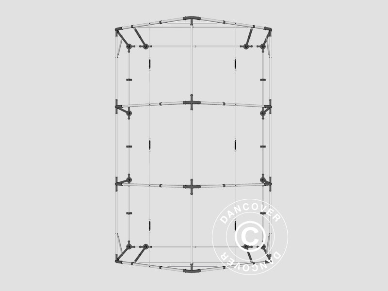 Lagertelt PRO 4x6x2x3,1m, PVC, Grå