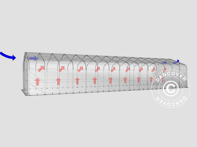Lagertelt PRO 6x18x3,7m PVC m/hvitt takpanel, Grønn