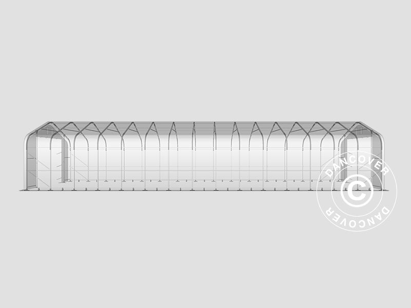 Lagertelt PRO 6x18x3,7m PVC m/hvitt takpanel, Grønn