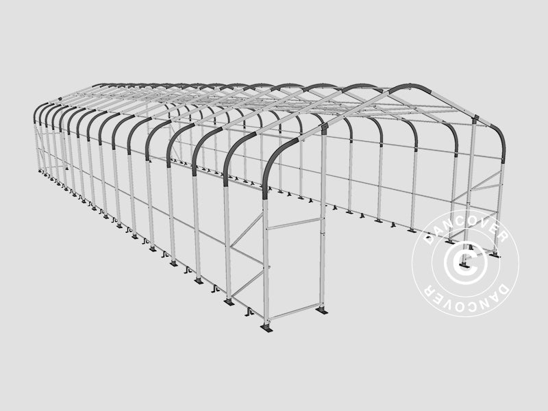 Lagertelt PRO 6x18x3,7m PVC m/hvitt takpanel, Grønn